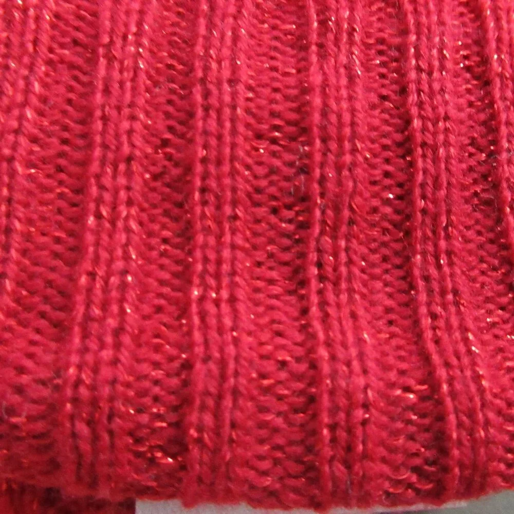 Style & Co. Women's Knit Gloves, Red Shiny Sparkle, One Size
